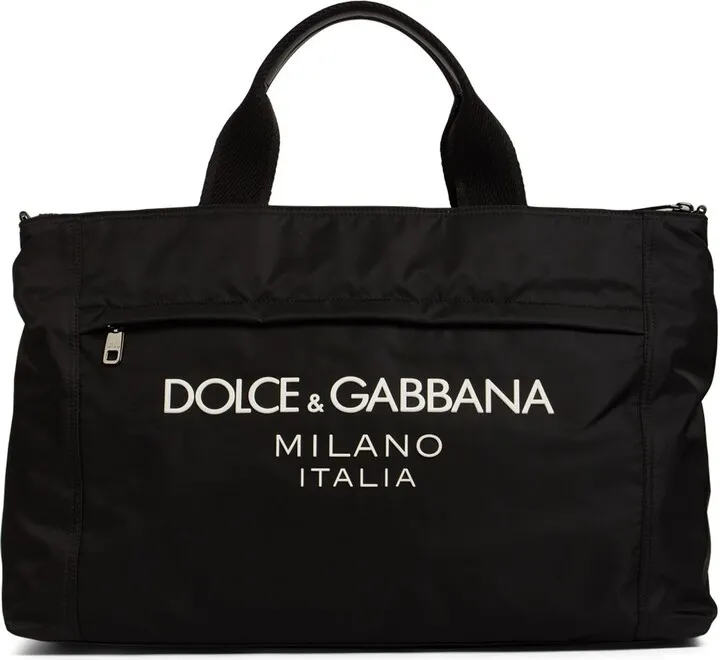 Logo nylon & leather duffle bag