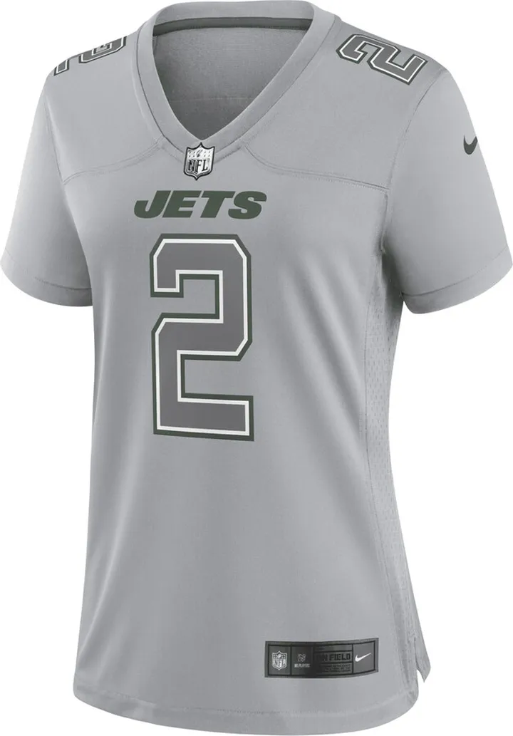Nike Women's NFL New York Jets Atmosphere (Zach Wilson) Fashion Football Jersey in Grey