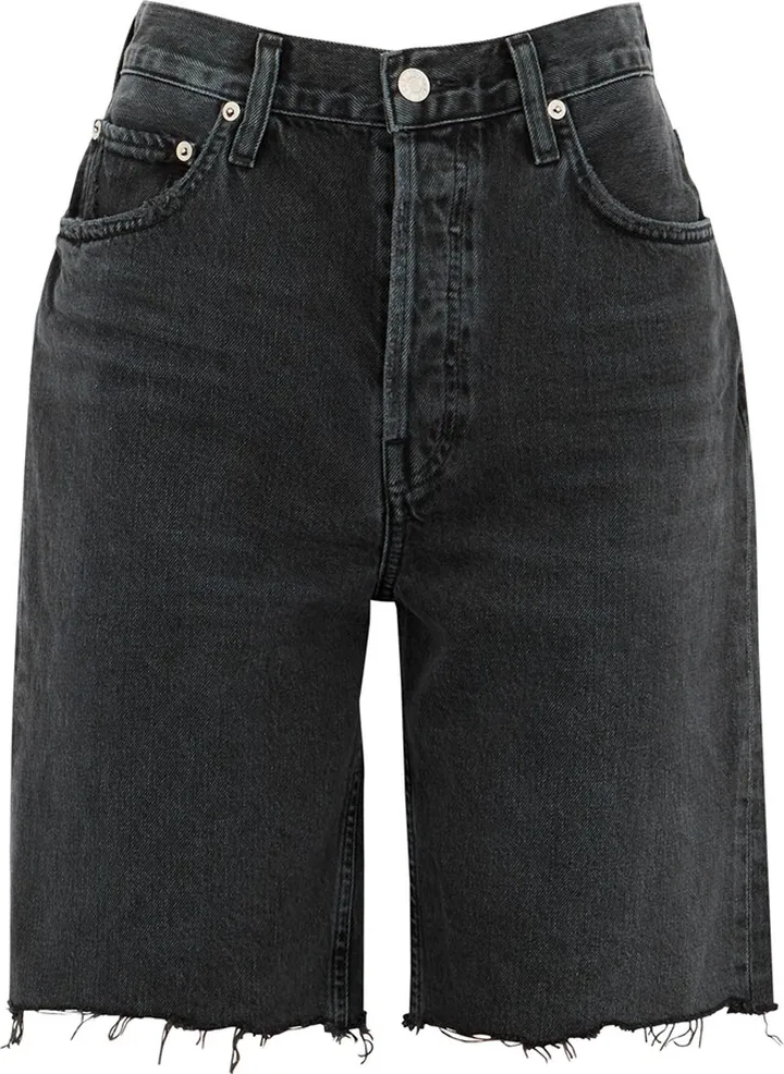 Agolde 90s Black Denim Shorts