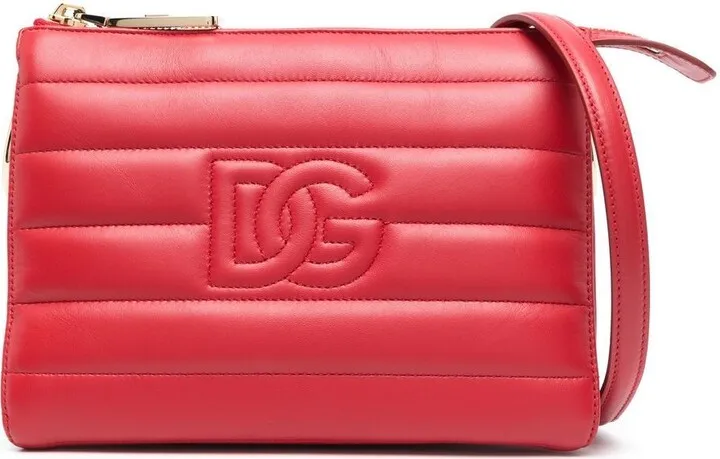 DOLCE & GABBANA- Logo Leather Shoulder Bag