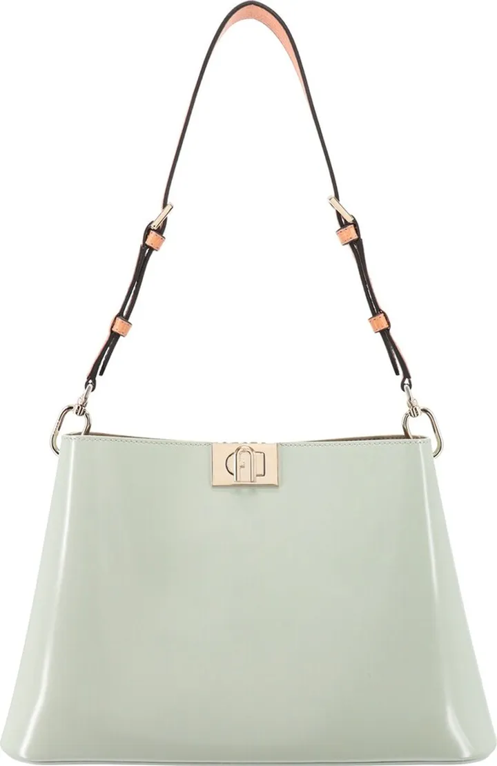 Leather shoulder bag with metal Arco logo