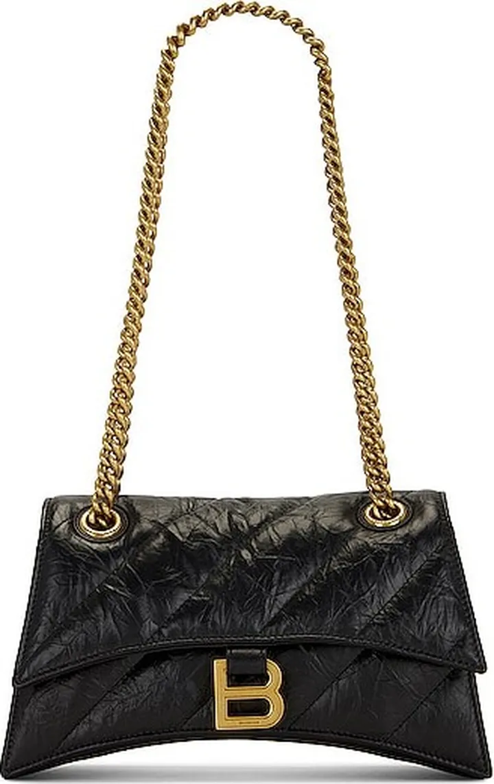 Balenciaga Small Crush Chain Bag in Black