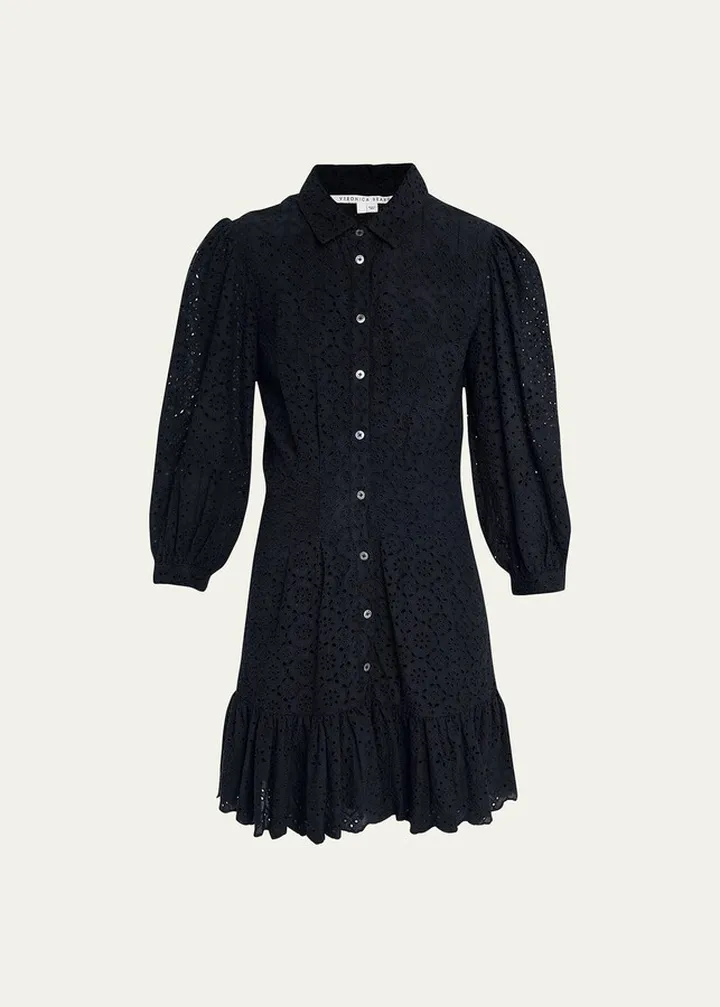 Kylan Eyelet Mini Shirtdress