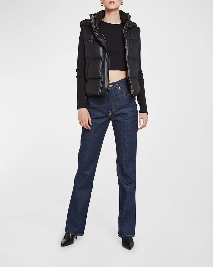 Rocky Faux Leather Puffer Vest