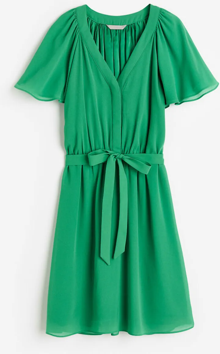 V-neck Chiffon Dress
