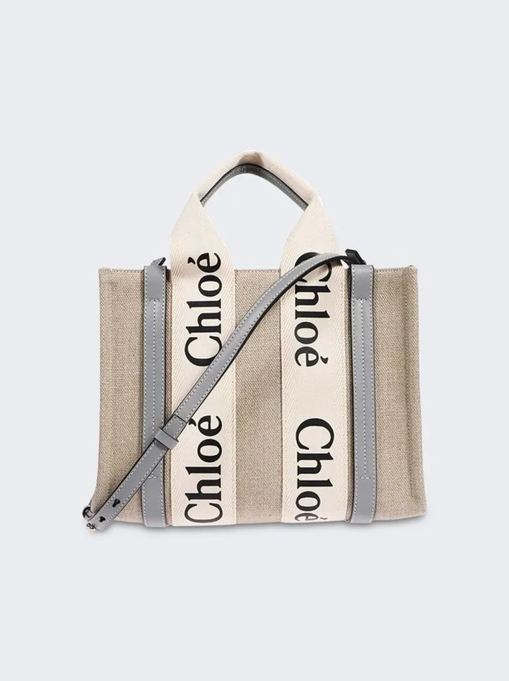 Small Woody Tote Bag White And Blue