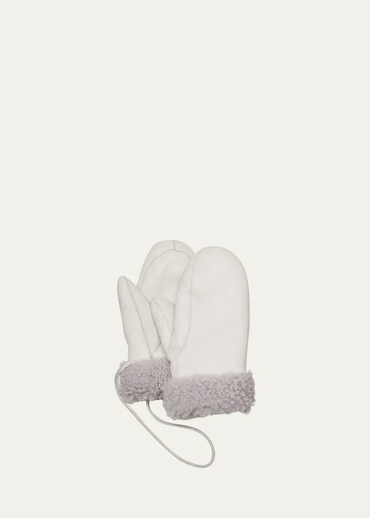 Shearling Tie Mittens