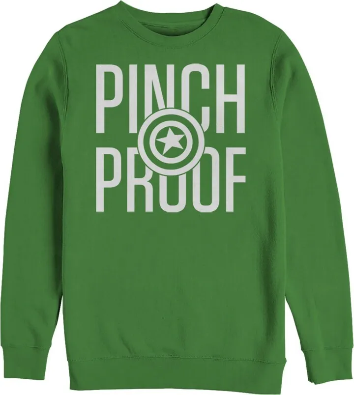 Men's Marvel Captain America Shield Pinch Proof St. Patrick's Sweatshirt - Kelly Green - 2X Large