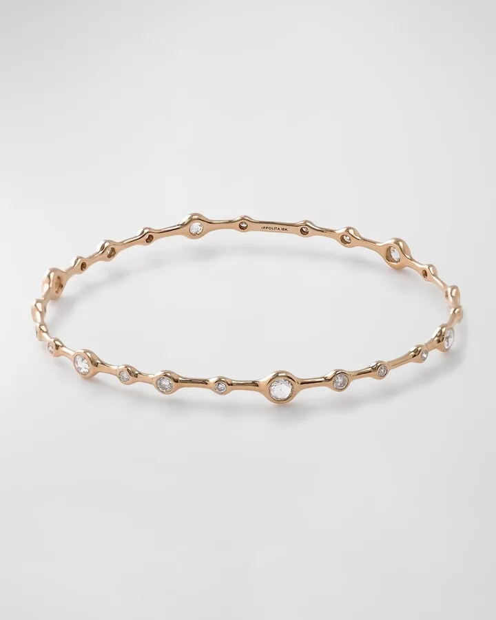 18K Rose Gold Diamond Bangle Bracelet
