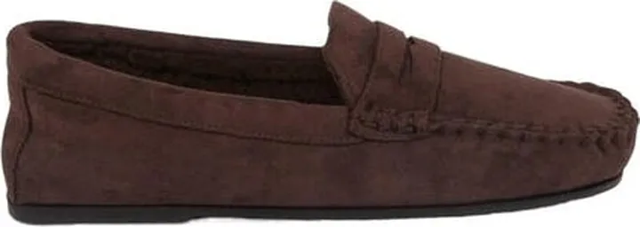Debenhams Mens Leather Slippers - Brown