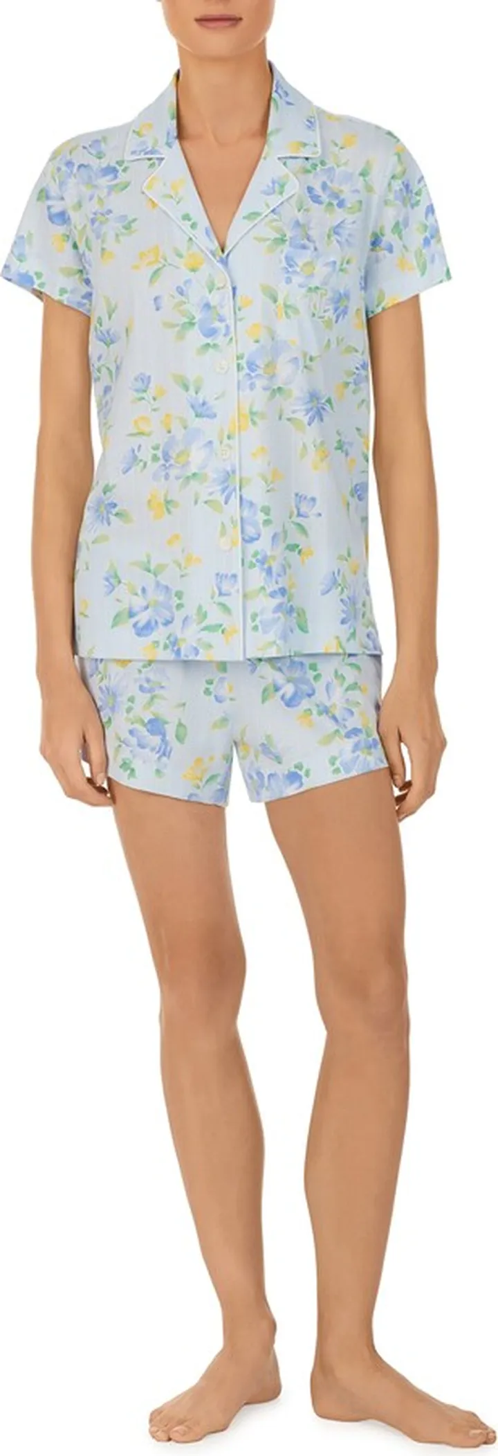 Floral Cotton Blend Short Pajamas