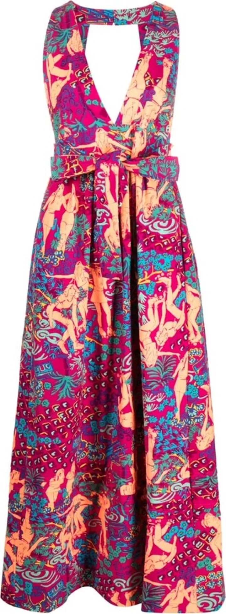 Pleated Cut-Out Dress