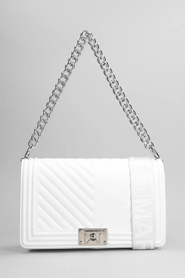 Flat M Shoulder Bag In White Pvc