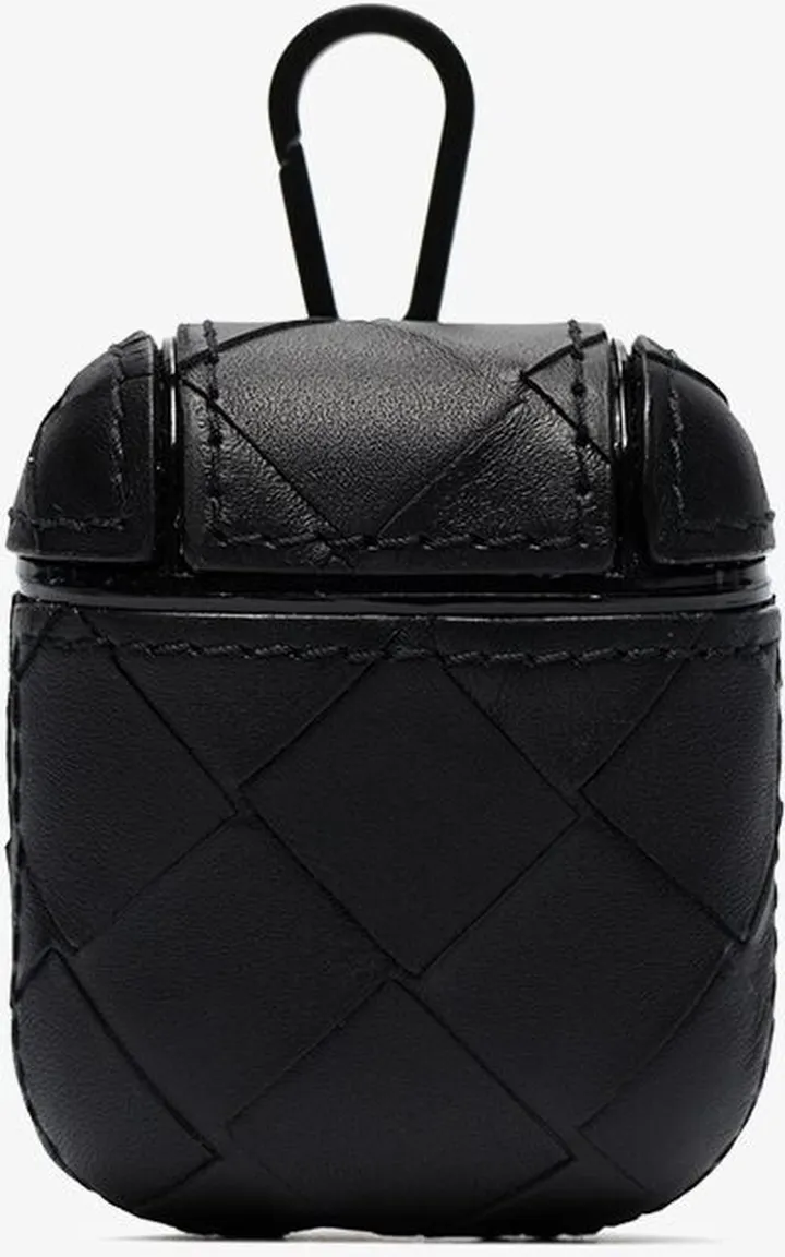 Black Woven Leather AirPods Case