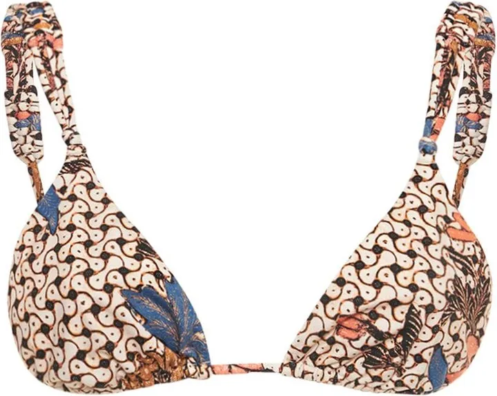 Catalina printed triangle bikini top