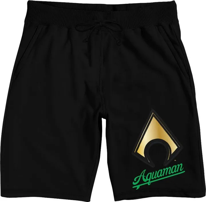 Aquaman Logo Men’s Black Sleep Pajama Shorts -Small