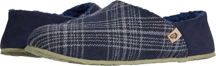 Acorn Parker Plaid Hoodback (Navy Plaid) Men's Slippers