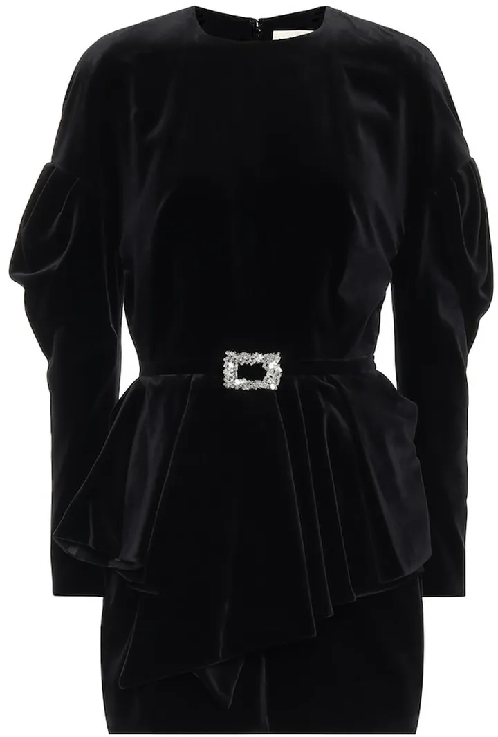 Embellished velvet minidress