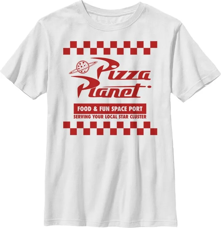 Boy's Toy Story Pizza Planet Uniform T-Shirt - White - Small