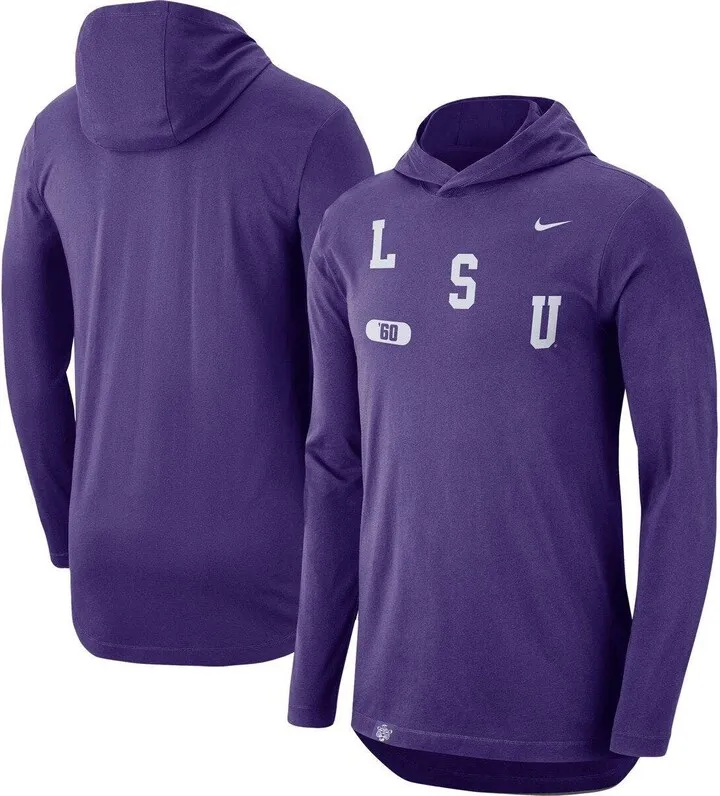 Men's Nike Purple LSU Tigers Team Performance Long Sleeve Hoodie T-Shirt