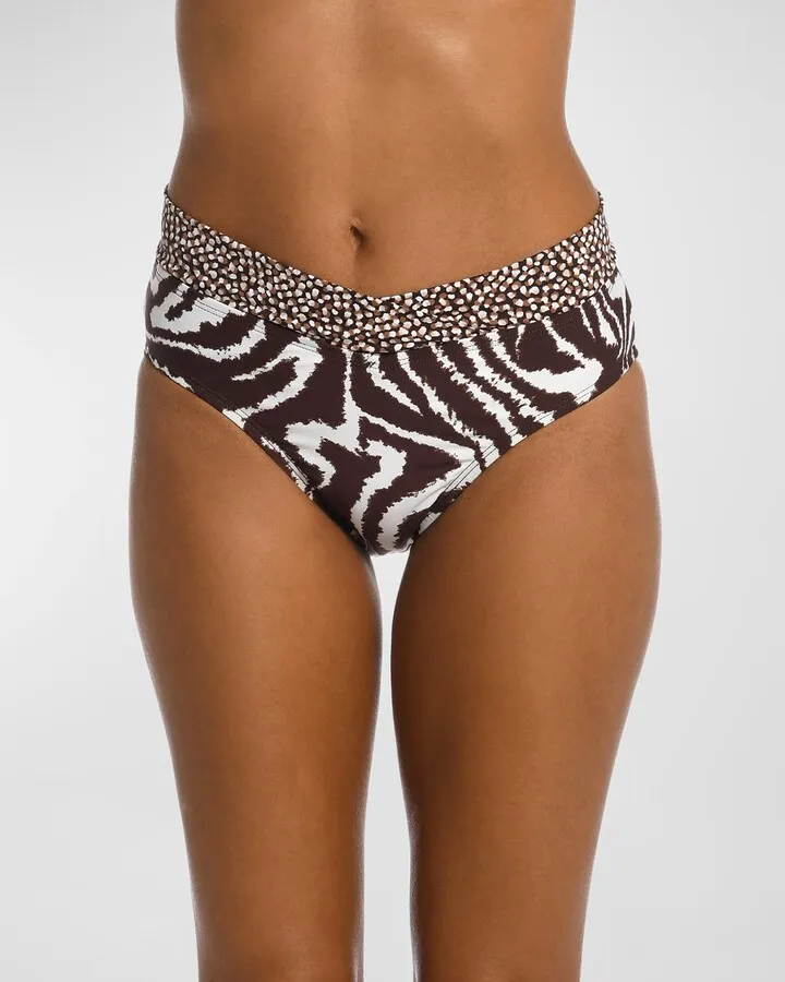 Fierce Crossover High-Waisted Bikini Bottoms