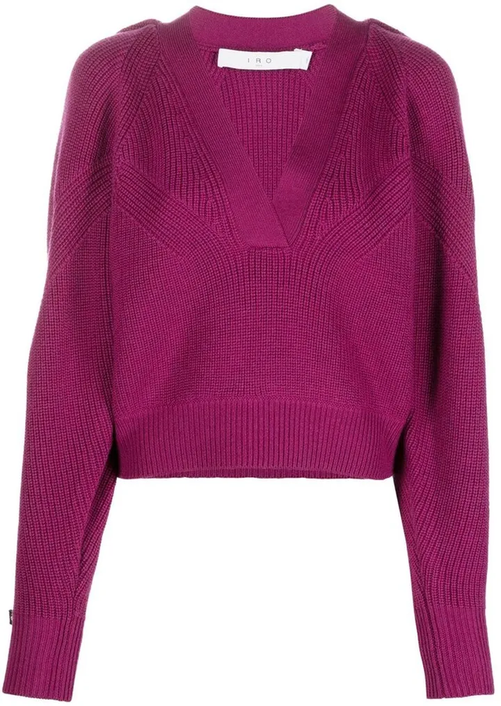 V-neck knitted jumper