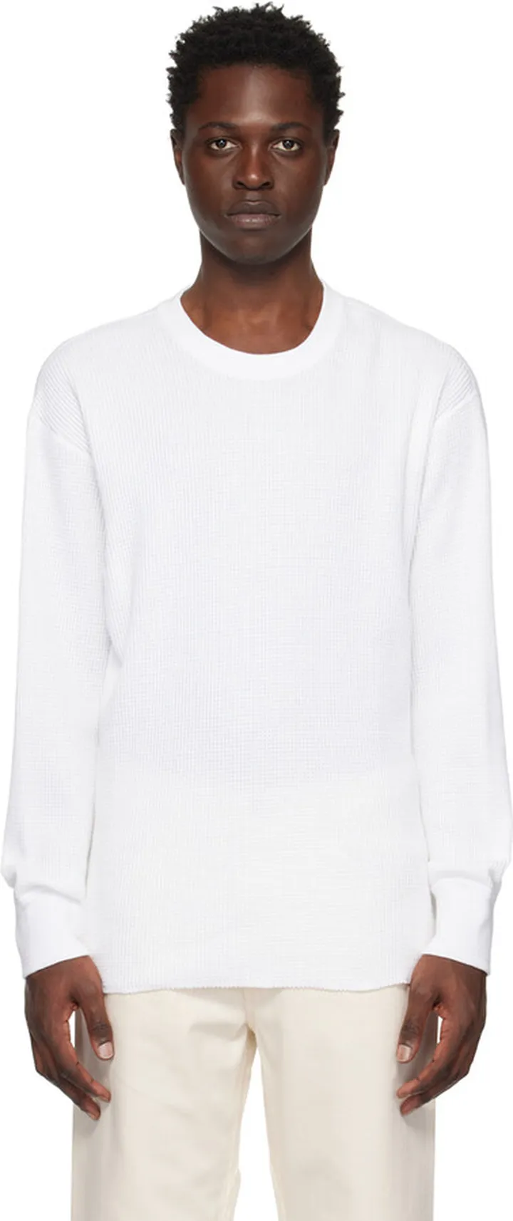 Nanamica White Thermal Long Sleeve T-Shirt