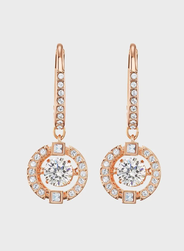 Sparkling Disc Drop Earrings