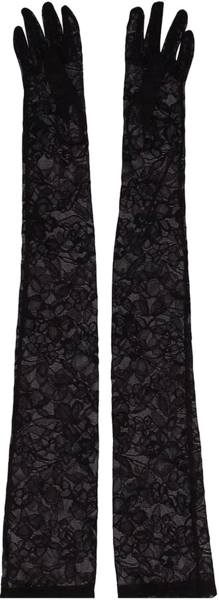 Silk & lace orchid print gloves