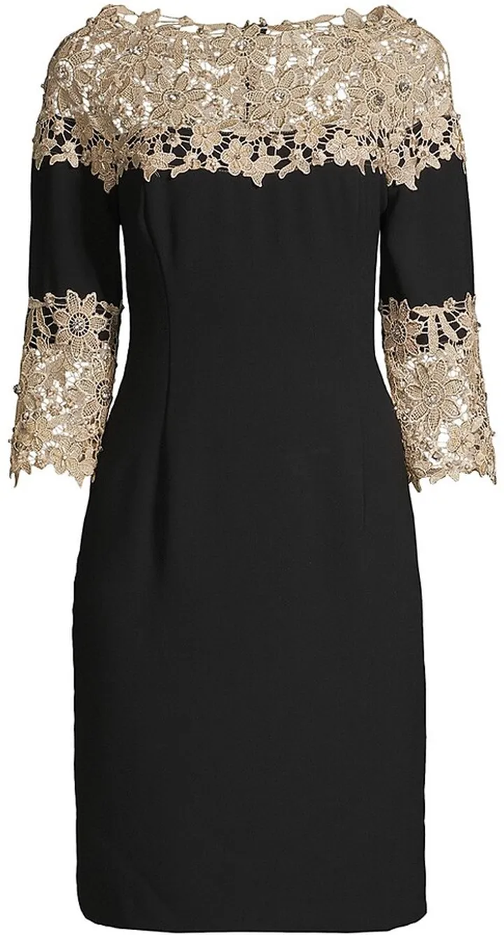Beaded Lace Sheath Dress