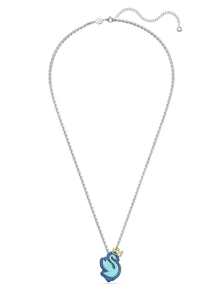Pop Swan Pendant Rhodium Plated Necklace