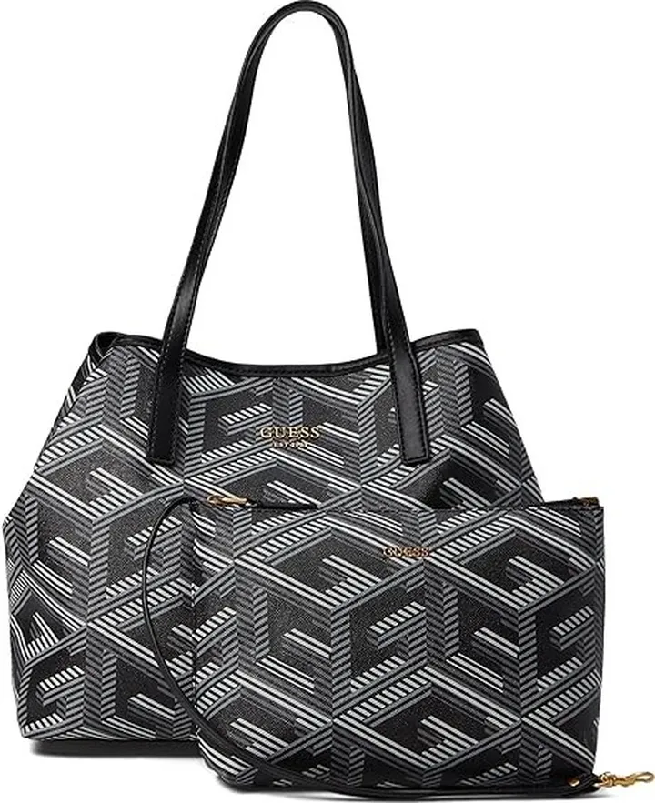 GUESS Vikky Tote (Black Logo) Tote Handbags