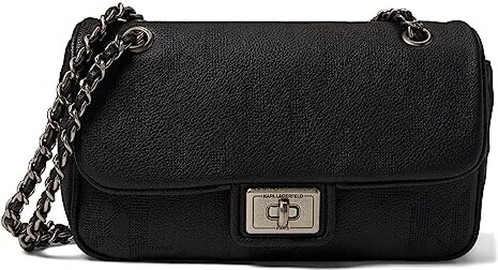 Karl Lagerfeld Paris Agyness Shoulder (Black Perf) Handbags