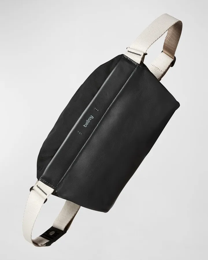 Men's Mini Sling Premium Leather & Nylon Belt Bag