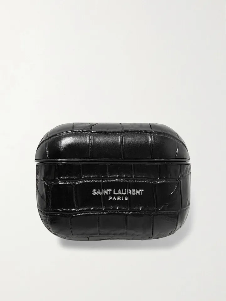 Logo-Print Croc-Effect Leather AirPods Pro Case