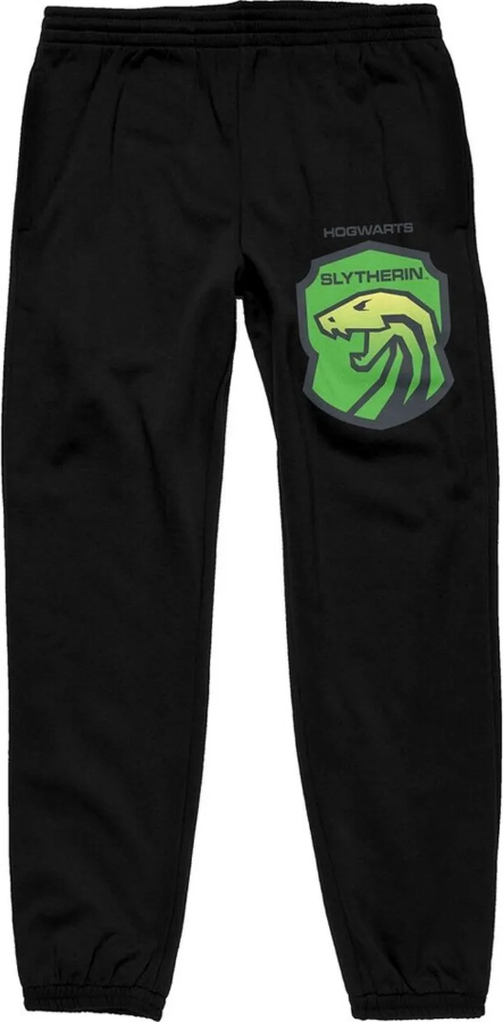 Harry Potter House of Slytherin Men’s Black Graphic Joggers-XL
