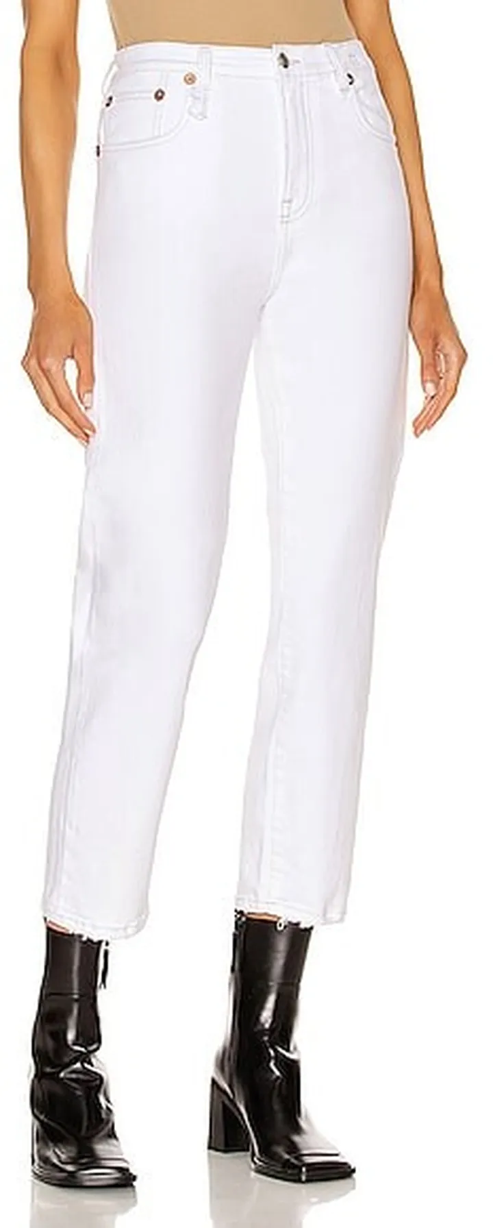 R13 Shelley Slim in White