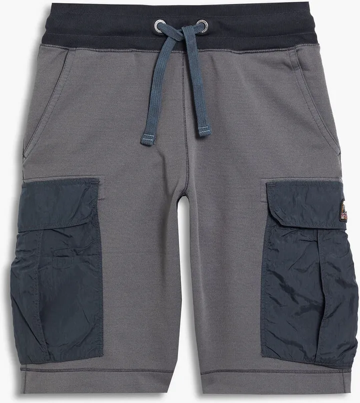Shell-paneled French cotton-blend terry shorts