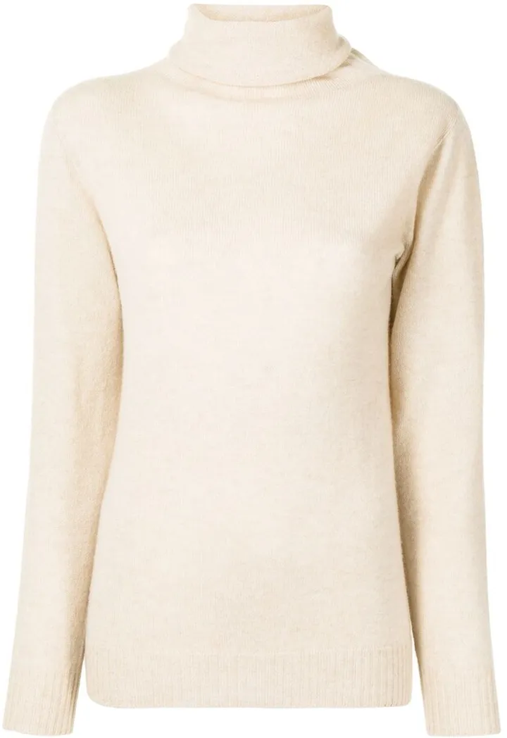 Roll-Neck Long-Sleeve Knitted Top