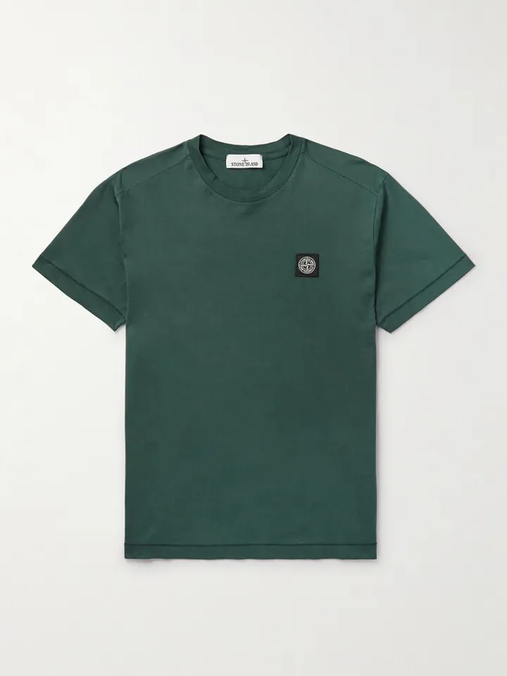 Logo-Appliquéd Garment-Dyed Cotton-Jersey T-Shirt