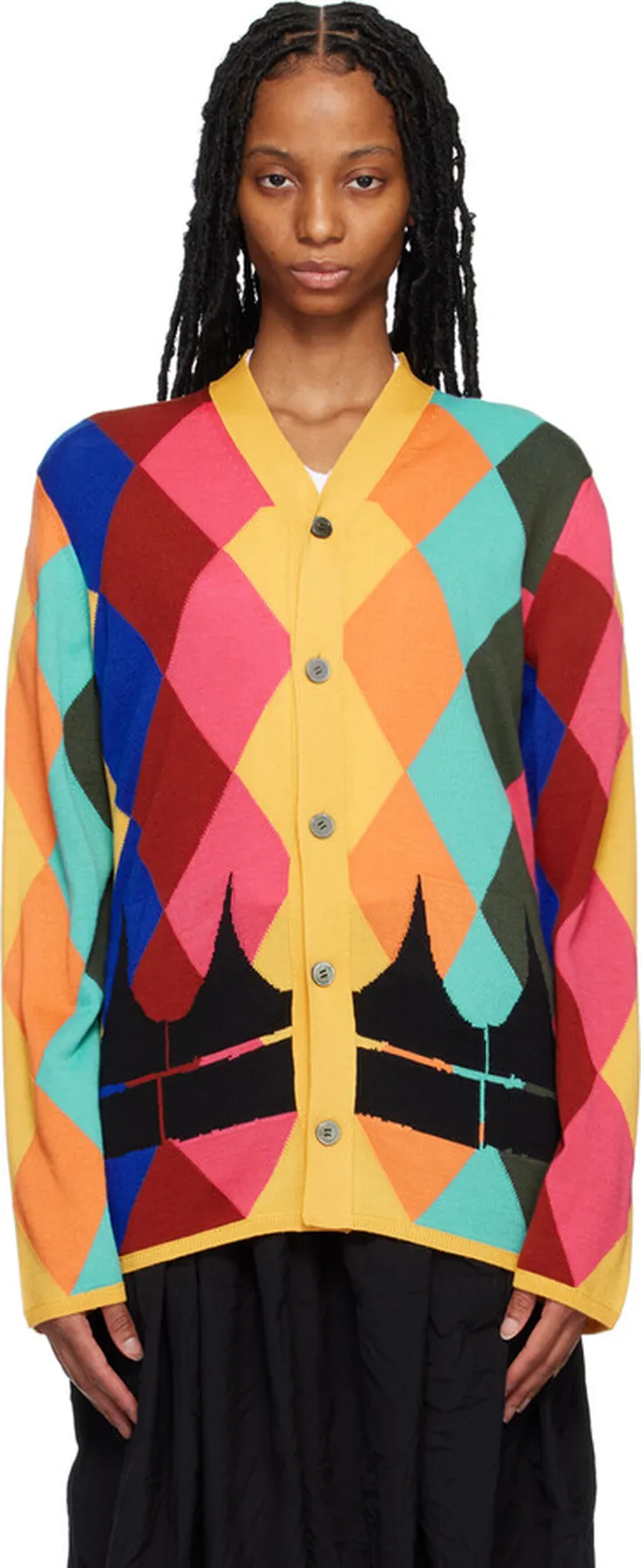 Comme des Garçons Homme Plus Multicolor Diamond Cardigan