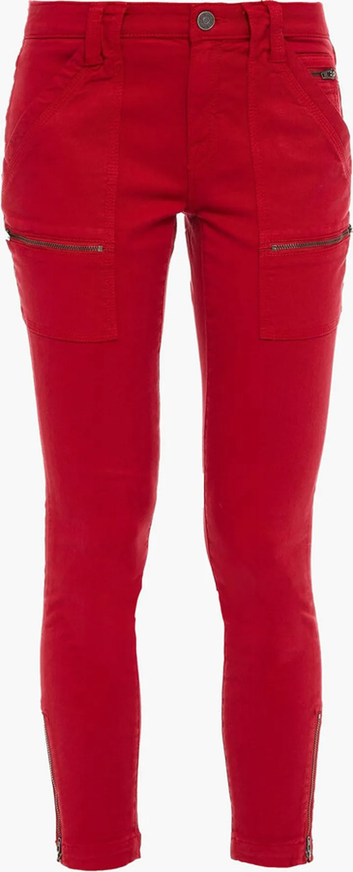 Park moto-style cropped cotton-blend twill skinny pants