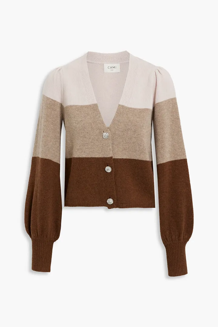 Maya striped merino wool cardigan
