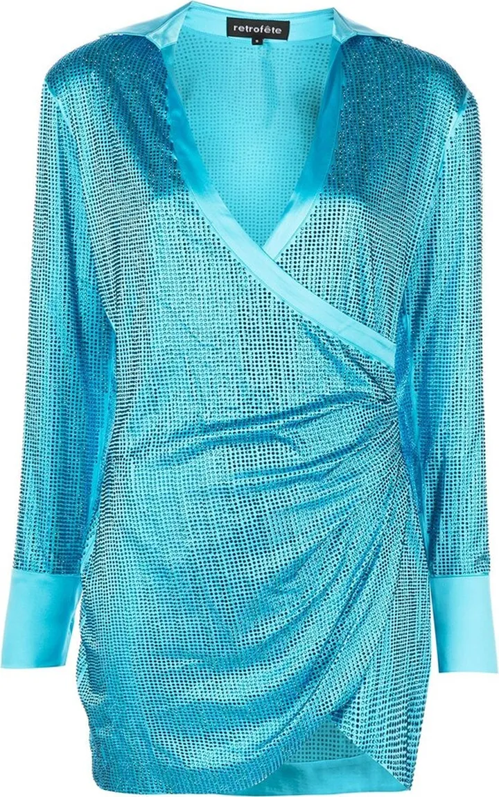 Brynlee crystal-embellished wrap dress