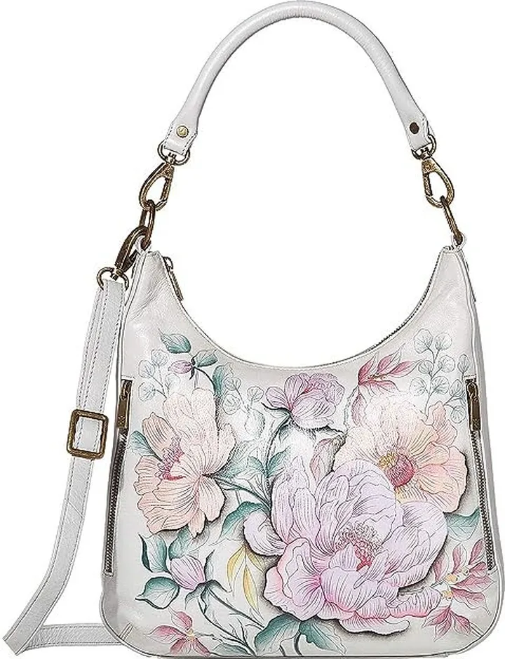 Anuschka Convertible Slim Hobo with Crossbody Strap 662 (Bel Fiori) Handbags