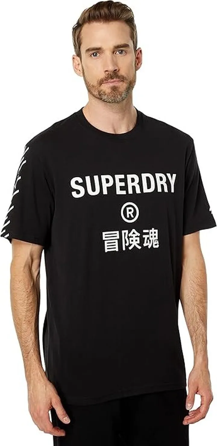 Superdry Code Core Sport Tee (Black) Men's Clothing