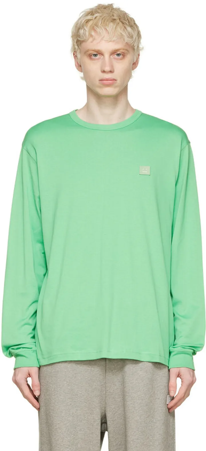 Acne Studios Green Cotton Long Sleeve T-Shirt