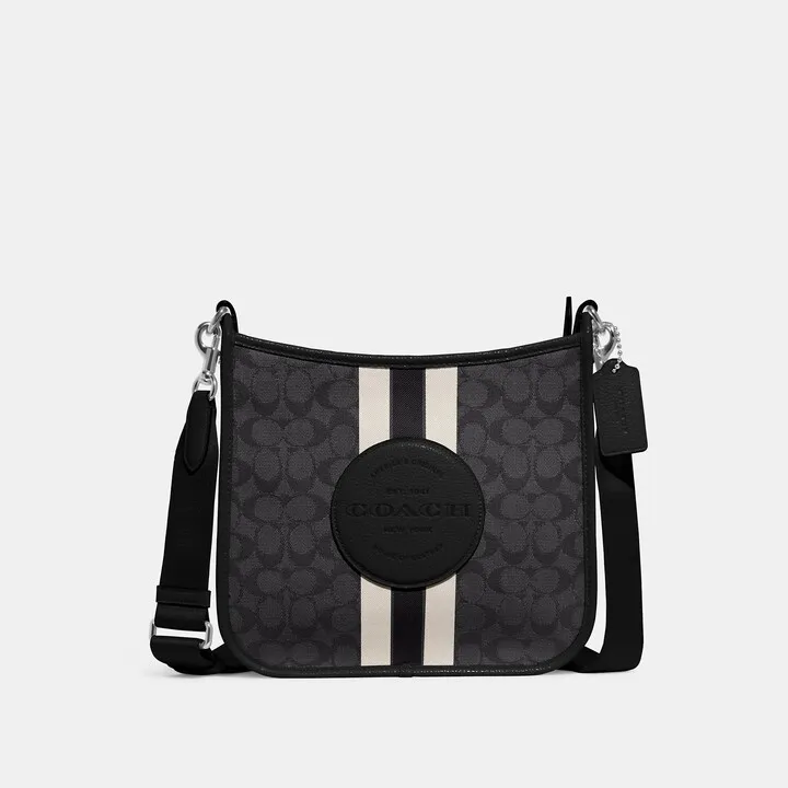 Dempsey File Bag In Signature Jacquard With Stripe And Coach Patch