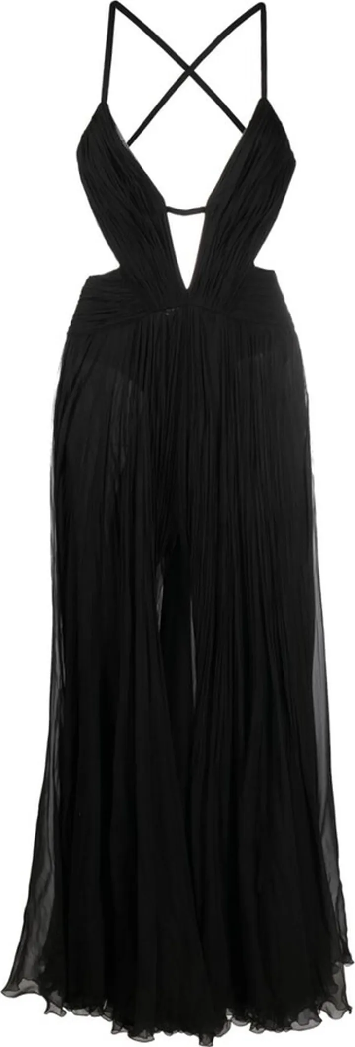 Draped Backless Silk Dress