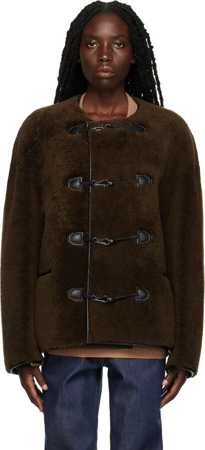 Totême Brown Teddy Shearling Jacket